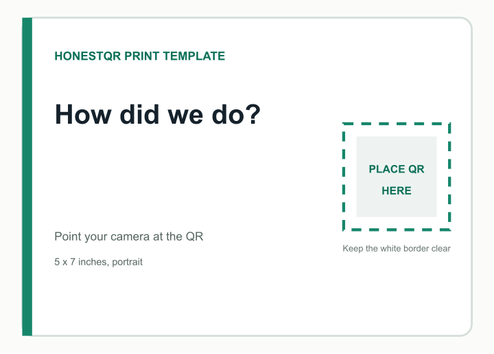 Google review counter sign template preview
